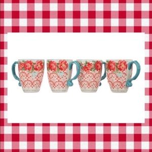 Vintage rare 4 piece coffee mug set pioneer woman 26oz cups